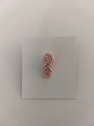 Pink Flip Flop Crystal Ribbon