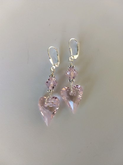 Pink wild heart earrings