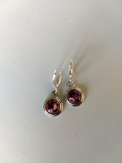 Birthstone earrings pink for October