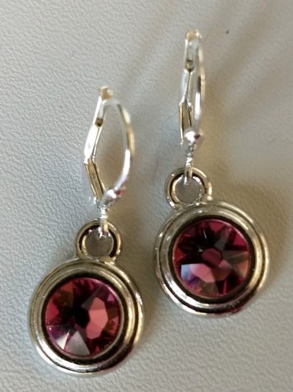 Birthstone earrings pink for October