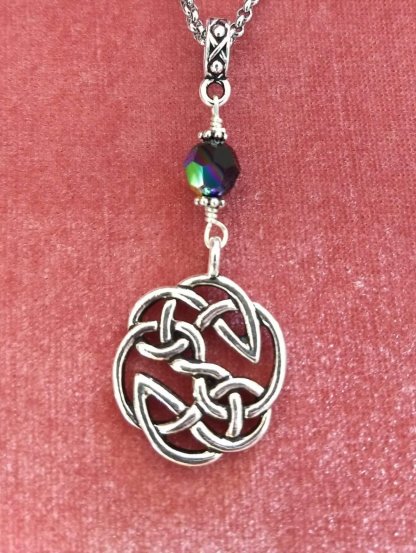 Celtic infinity endless knots with jet ab Crystal accent