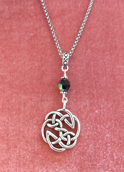 Celtic infinity endless knots with jet ab Crystal accent