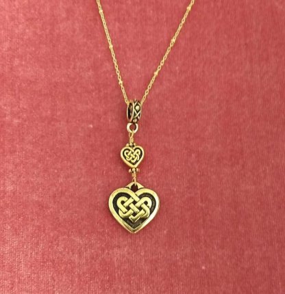 Goldtone Celtic heart pendant