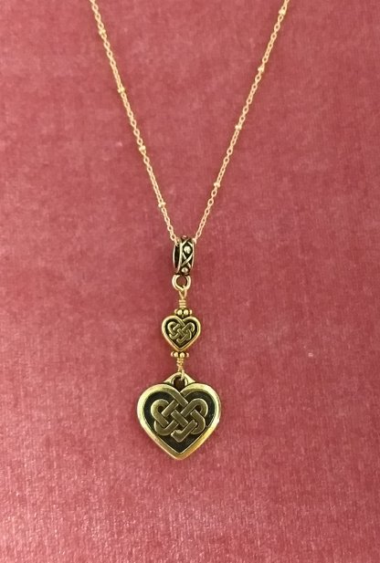 Goldtone Celtic heart pendant