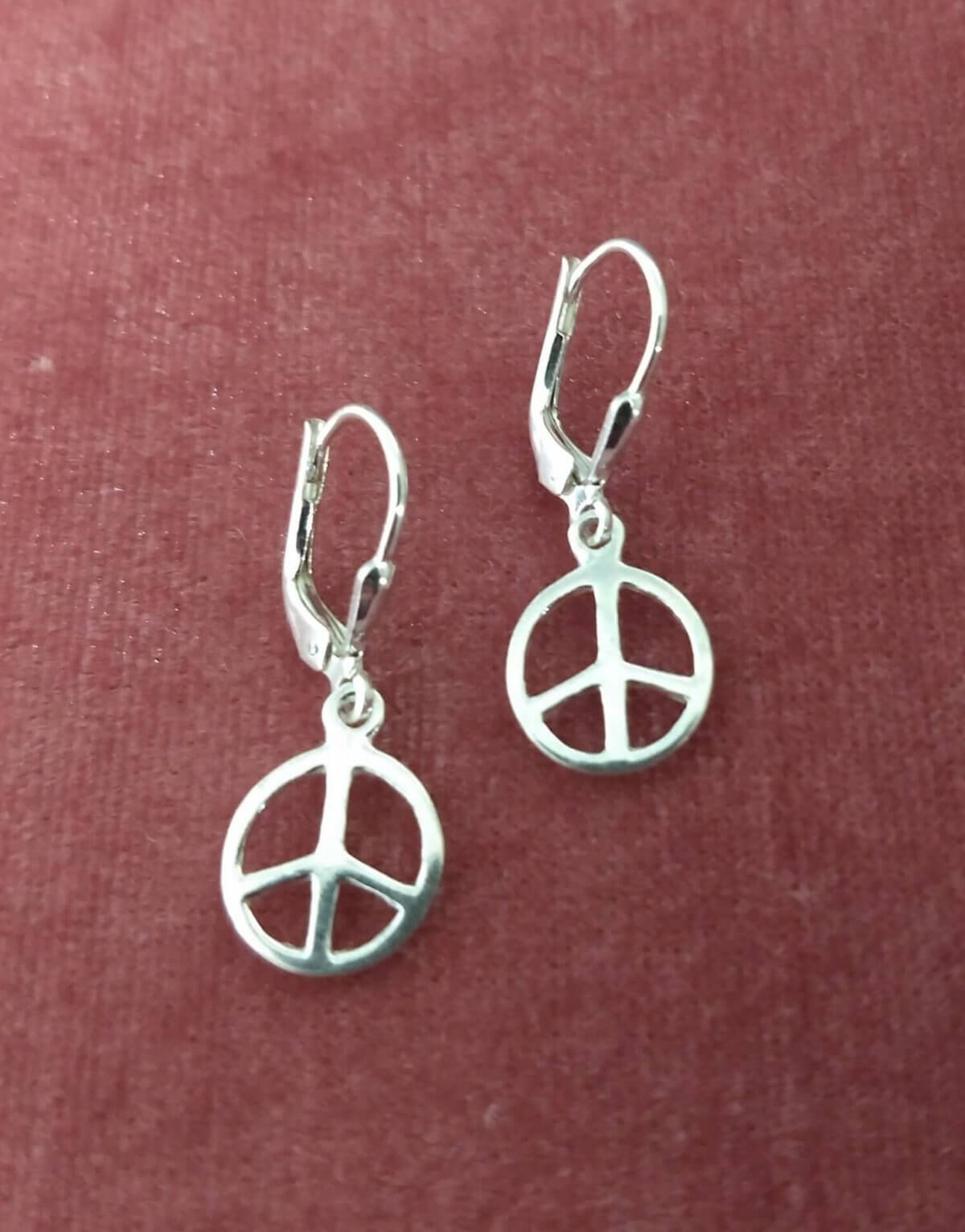 Sterling Silver small peace sign earrings