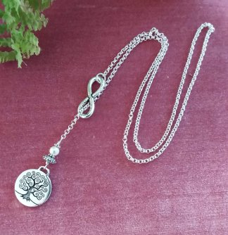 Tree of life infinity necklace