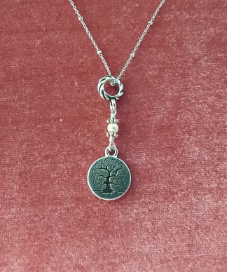 Small tree of Life and pearl pendant on Sterling chain