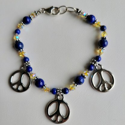 Br-S-3x peace bracelet